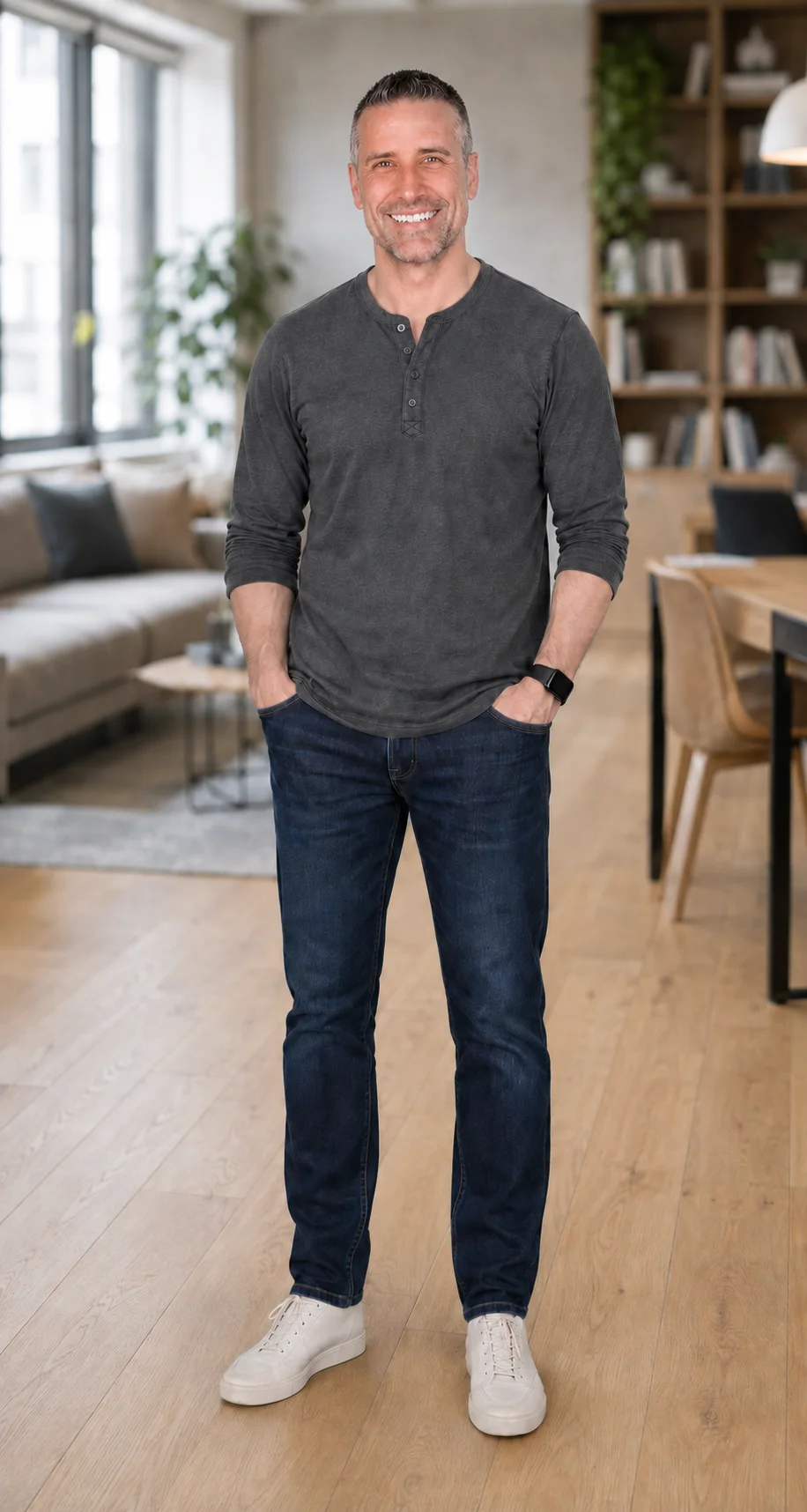 Chris Irving, full-body casual portrait